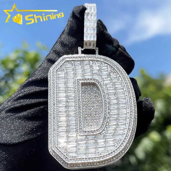 

letter iced out pendant pass baugette vvs moissanite hiphop pendants, Silver