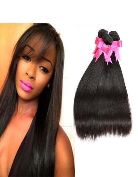

malaysian virgin hair straight 3 bundles unprocessed malaysian straight human hair weaves extensions natural colour 1224 inch mix6926421, Black