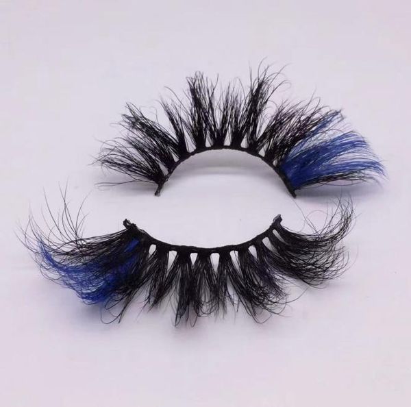 

color eyelash mink 3d fake lashes natural long 25mm colored lash eyelashes party makeup kit colorful false eye lashes whole1429359