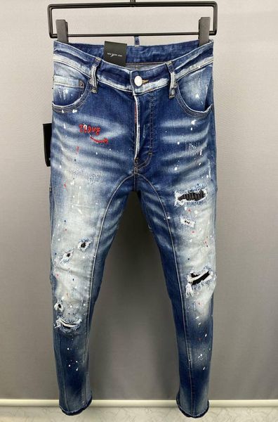 

italian fashion european and american men039s casual jeans highend washed hand polished quality optimized 5184179765, Blue