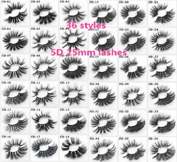 

5d 25mm mink longer thick false eyelashes extended version 25mm fake eyelash 36style with clear tray cover package6916254