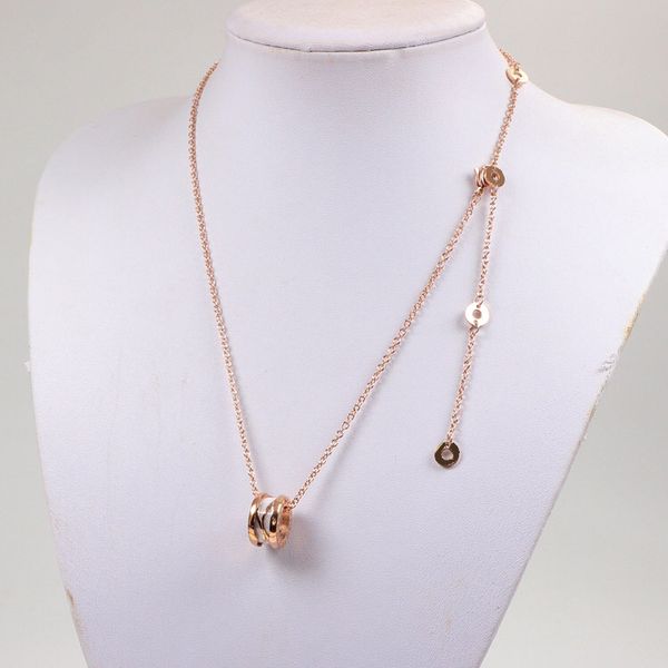 

luxury necklace classicnew hollowed-out ceramic ring necklace-stylish simple accessories titanium steel luxury brand chain party wedding gif, Golden;silver