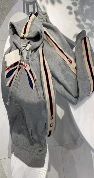 

2021 autumn new fashion large pocket bow embroidery hooded casual slim sports coat84572265617608, Gray