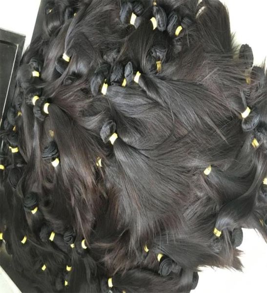 

whle unprocessed human hair 12a raw indian hair bundles0125615389, Black