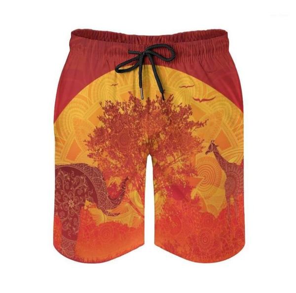 

men039s shorts afrika men39s beach quick dry travel swimsuit trunks surf pants sports africa african elephant animals nature9864909, White;black