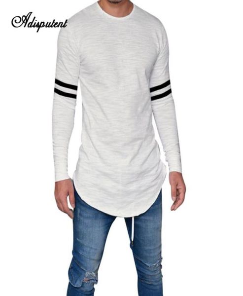 

long sleeve tshirts for men slim casual plus size 3xl t shirt patchwork striped tee solid loose camisetas hombre7189686, White;black