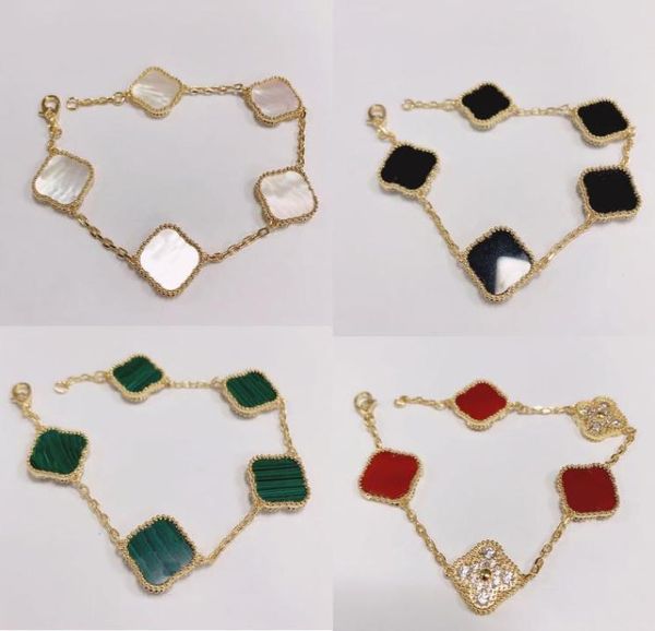 

designer charm bracelet love clover bracelets bangle party wedding link chain couple gift ladies fashion jewelry cleefing7699493, Golden;silver