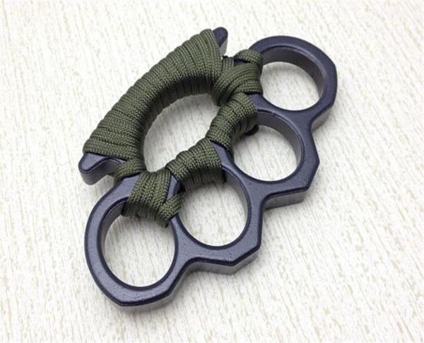 

new arival black alloy knuckles duster buckle male and female selfdefense four finger punches55521418426006