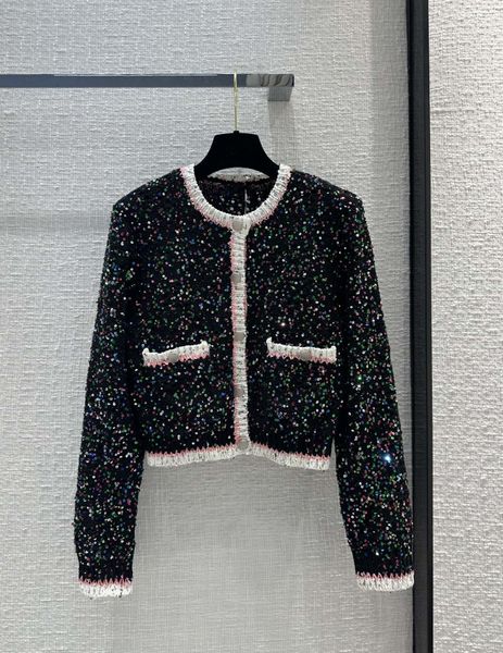 

2023 new autumn milan runway sweaters o neck long sleeve women's sweater high end jacquard cardigan designer 0810-3, White;black