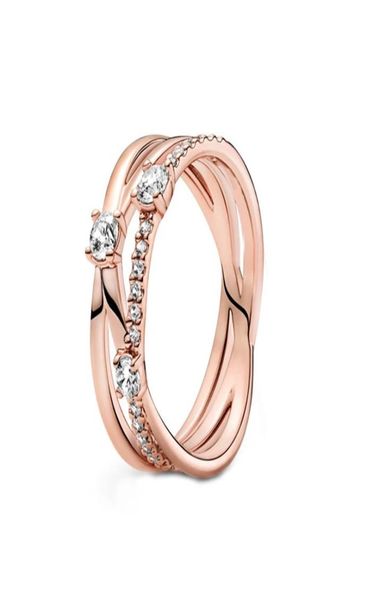 

2021 mother039s day rose gold plated ring 925 sterling silver jewelry sparkling triple band rings for women 189400c016259570