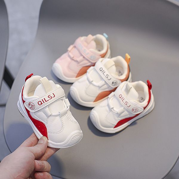

sneakers infant toddler shoes spring autumn baby boys girls casual children breathable mesh non slip soft soled kids 230810, Black;red