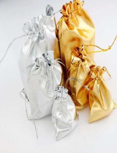 

gauze satin jewelry bags jewelry 100pcslot silvergold plated christmas gift pouches bag 7x9cm 9x12cm 13x18cm7731188, Pink;blue