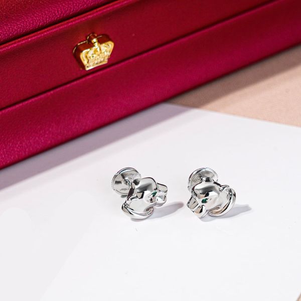 

dupe brand jewelry leopard stud earrings for women, Silver