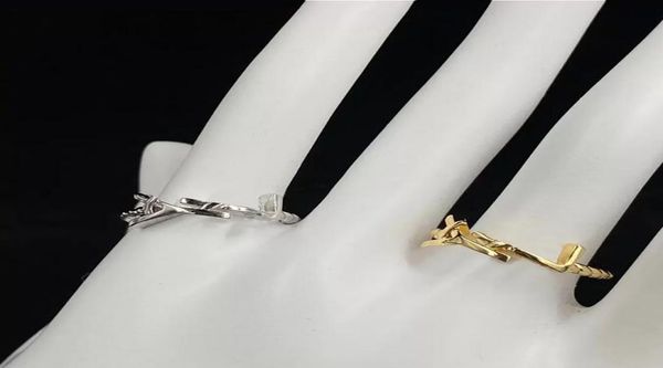 

vintage letter pattern designer ring open rings couple for women lady party wedding lovers gift engagement jewelry with box8278974, Silver