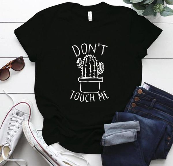 

don039t touch me cactus funny printing woman tshirts casual plus size oneck t shirts women harajuku kawaii cute mujer camiseta6314723, White