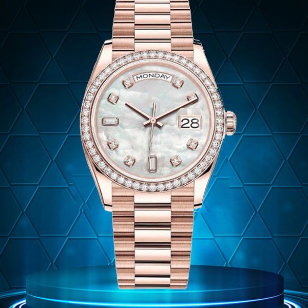 

wristwatches mens designer watch mechanical watches 36/41mm full stainless steel diamond bezel waterproof luminous gold watch montre de luxe, Slivery;brown