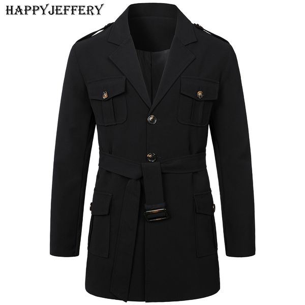 

men's trench coats mens spring autumn windbreak overcoat long with belt for men male pea coat double breasted peacoat w05 230810, Tan;black