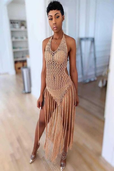 

women summer crochet hollow out tassel beach cover up dress bikini swimsuit cover ups bathing suit cover up robe plage x07161723125, Black;gray