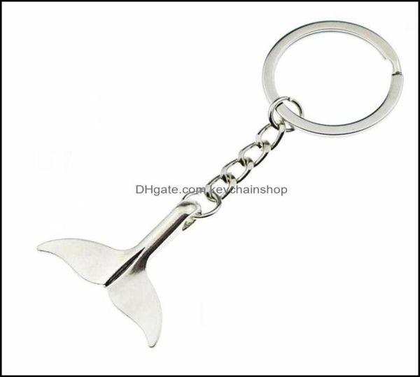 

key rings jewelry fashion antique sier big sea animal whale tail charms pendant keychain gift for women girls car purse holder 8223454727, Slivery;golden