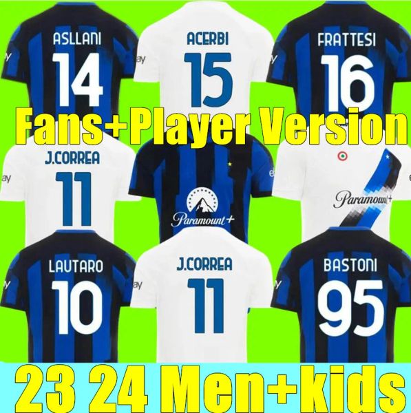 

23 24 maglia inters s soccer jerseys kid kit calcio 2023 2024 football shirt fan player versio gosens dzeko lautaro j.correa calhanoglu, Black;yellow