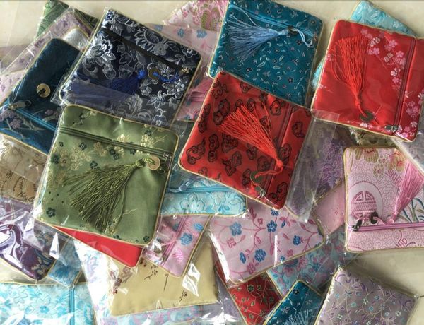 

silk small purse beads bags chinese style small pouch jewelry bags coin bags5151246, Pink;blue