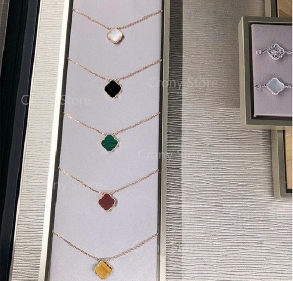 

fashion classic4/four leaf clover necklaces pendants mother-of-pearl gold plated 18k for women&girl valentine's mother's day engag, Silver