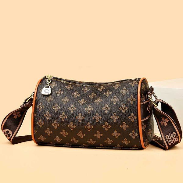 

backpack style old flower women's bag crossbody bag women's 2023 new style women's shoulder bag wide shoulder strap cylinder