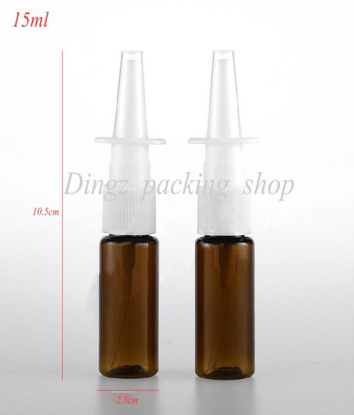 

(50pcs/lot) 15ml empty brown pstic spray bottle 15cc nose sprayer fine mist spray bottle6131145