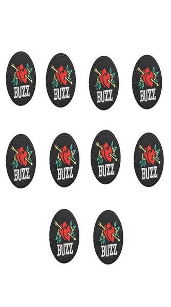

10pcs buzz patches for clothing iron fashion embroidery patch for cloth applique sewing accessories stickers badge on clothes iron8951228, Black