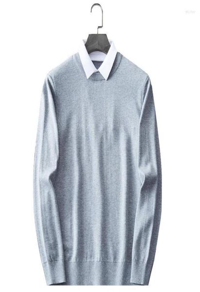 

men039s sweaters men039s men fake twopiece pullover shirt collar sweater oversized knit gray black faux knitwear knitte1661084, White;black