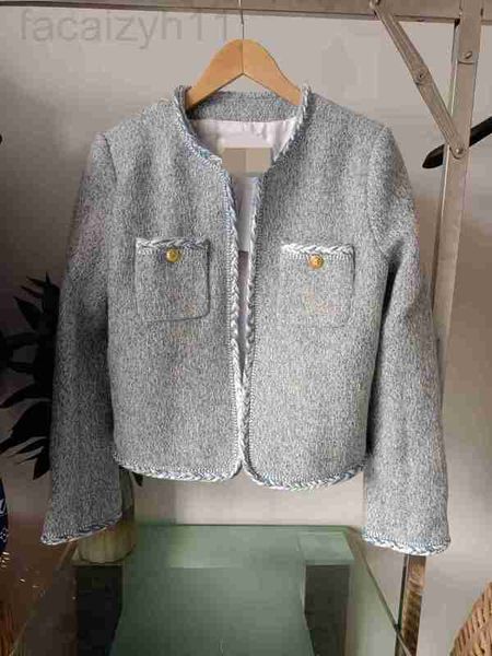 

women's jackets designer 23 early spring wear ce home classic french white blue woven round neck fried dough twists decoration handmade, Black;brown