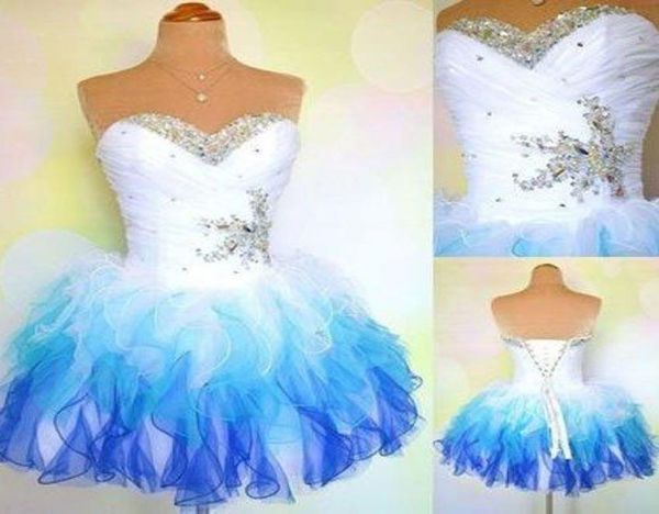 

ombre special design homecoming dresses sweetheart beaded prom dresses layers back laceup custom made ball gown party dress for b3210860, Blue;pink