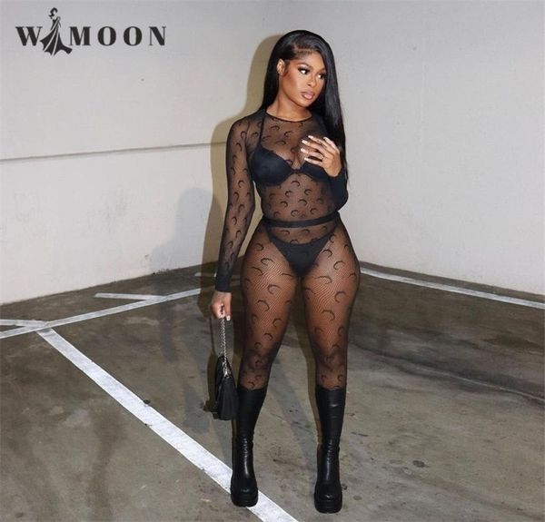 

women039s two piece pants mesh flocking perspective street hipster suit women summer perspective splicing club long sleeve3750248, White