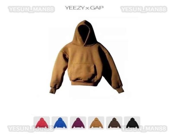 

designer kanyes classic wests hoodie solid color doublelayer thickened klein blue mens and womens yzys oversize sweater hooded2067320, Black