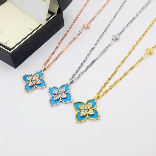 

designer luxury pendant necklace fashion ladies classic metal ladies four leaf clover love necklace, Silver