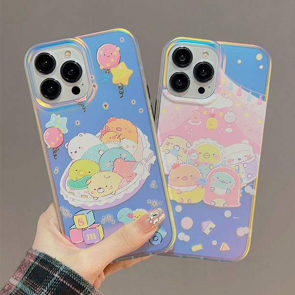 

phone case for iphone 14 14pro max 13 12 pro laser funny cartoon hard acrylic armor back cover