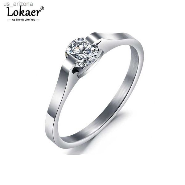 

lokaer luxury rhinestone women finger ring 316l stainless steel wedding ring female engagement jewelry r19170 l230620, Silver