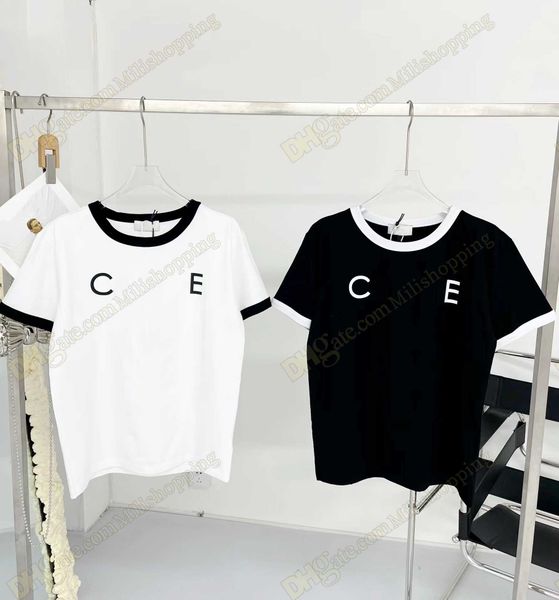 

designer women's t-shirt luxury classic letter t shirts men summer couples short sleeves fashion cotton, Black