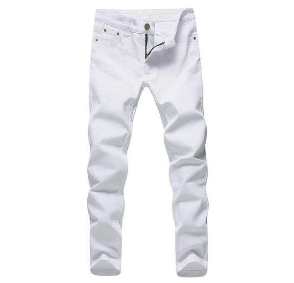 

men stretch jeans fashion white denim trousers for male spring and autumn retro pants casual size 28426168113, Blue