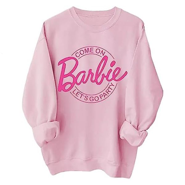 

womens hoodies sweatshirts i am kenough barbenheimer pink sweatshirt menwomen oneck clothes vintage streetwear 230809, Black