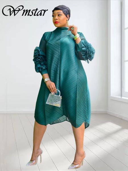 

urban dresses wmstar plus size in 2023 women clothing petal long sleeve solid midi dress spring outfits wholesale drop 230809, White;black