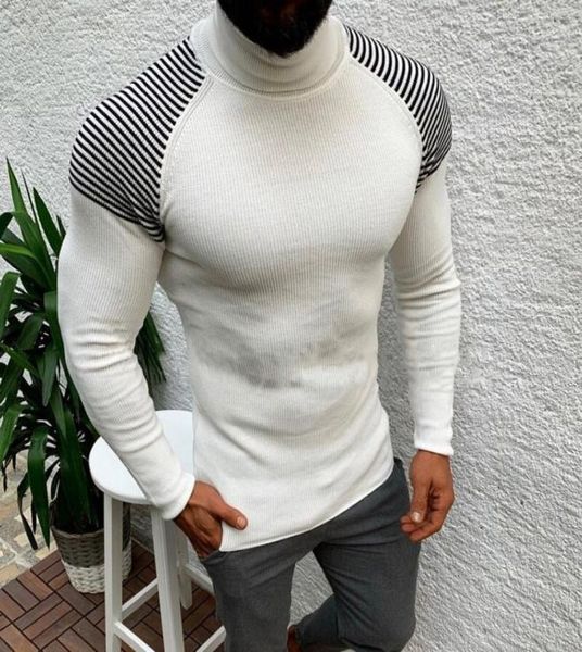 

adisputent sweater men pullover casual male knitted clothes plus size autumn wineter turtleneck slim fit warm sweater 20198509118, White;black