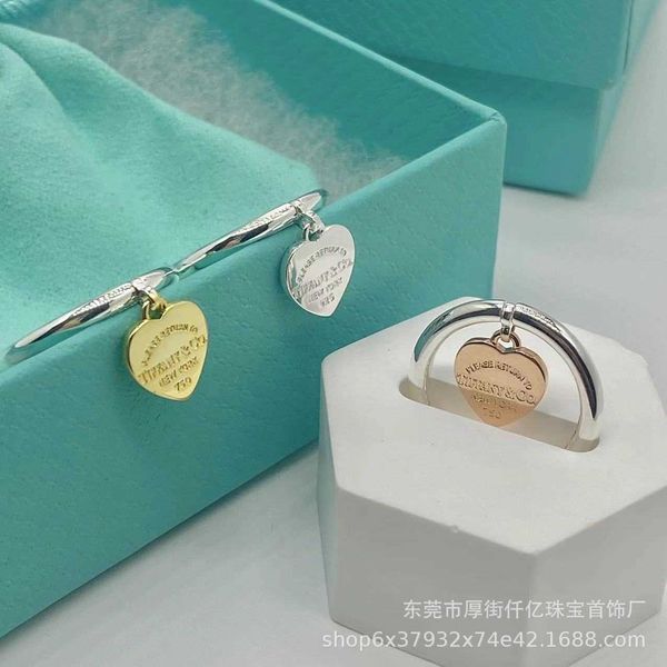 

tiffay love pendant s925 sterling silver heart ring fashion simple versatile