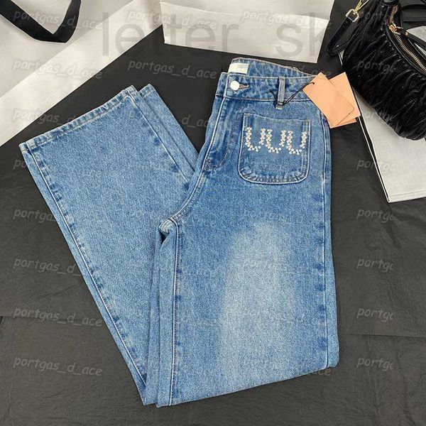 

women's plus size pants designer blue womens denim shinny rhinestone letter back design jeans fashion women street style v1yh, Black