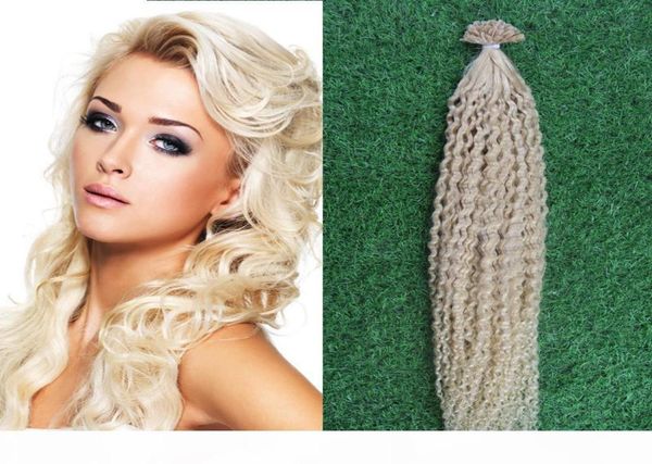 

curly u tip hair extension keratine 100g european human u tip cuticle remy pre bonded hair extension 100pcs9275621, Black