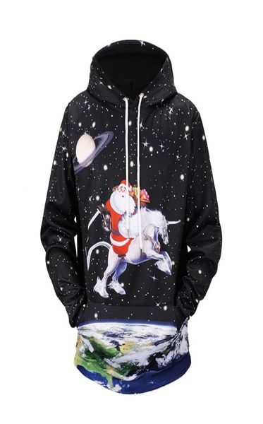

new fashion hooded christmas santa claus hoodies menwomen autumn winter thin style paint 3d sweatshirts pullovers8918181, Black