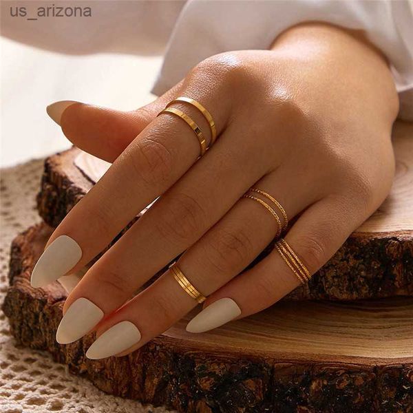 

letapi gold silver color round hollow geometric rings set for women fashion twist open ring joint ring female jewelry l230620