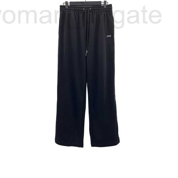

men's pants designer men's pants designer ribbon wide leg guard double sided plain fabric loose fit for men and women, Black
