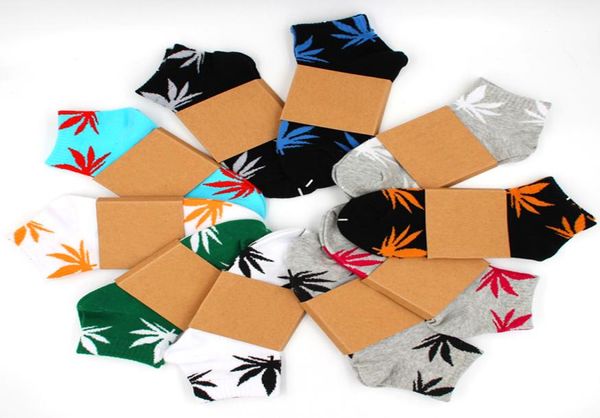 

men women ankle socks print of leaves cotton skateboard boat ship sock7390997, Black