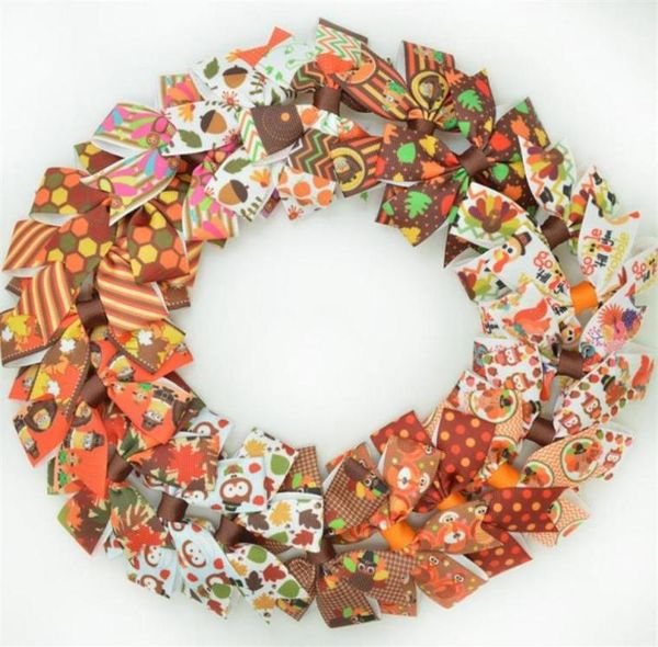 

supwrf 20pcs lot 3 1 inch thanksgiving printed ribbon bows clips girl039s hair bow headware kids hair accessories mix t0929281q2687919, Slivery;white